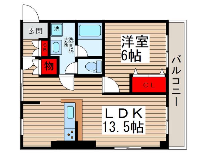 エスパス・メゾン(1LDK/1階)の間取り写真