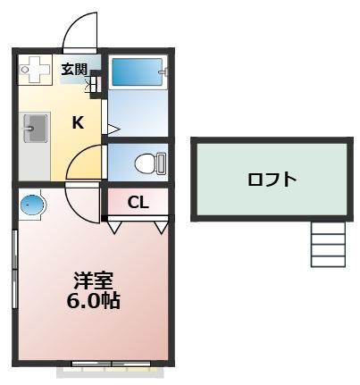 オルセット西小岩(1K/1階)の間取り写真