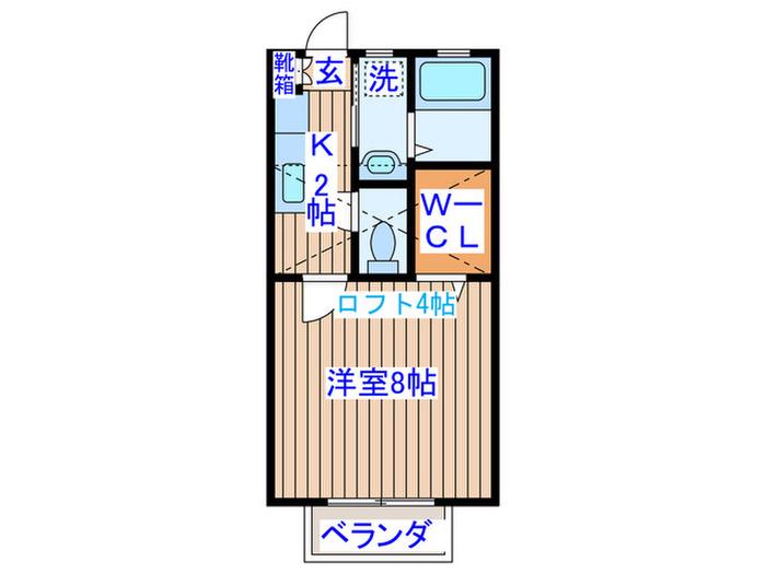 ALTEC DEUX(1K/2階)の間取り写真