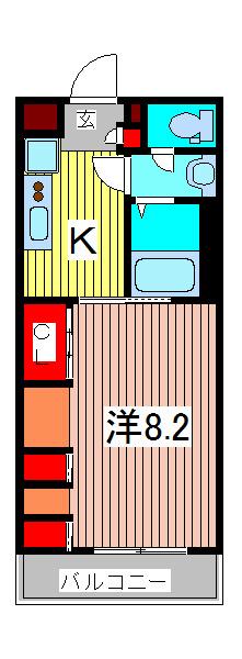 リブリ・シャルマン上戸田(1K/2階)の間取り写真