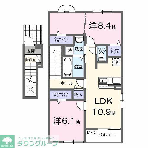 グランベルガーデン(2LDK/2階)の間取り写真