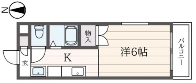 ビラージュオオクラ93(1K/2階)の間取り写真