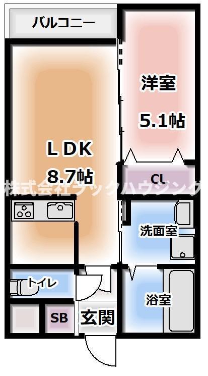 フリーディオ門真IV(1LDK/1階)の間取り写真