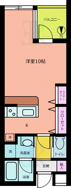 ジュネス23(ワンルーム/3階)の間取り写真