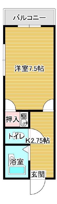 レオパレス今治(1K/2階)の間取り写真