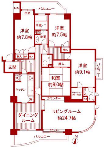 モアクレスト上星川(4LDK/3階)の間取り写真