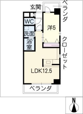 PASSY(1LDK/4階)の間取り写真