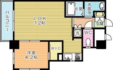 ERDE三萩野(1LDK/7階)の間取り写真