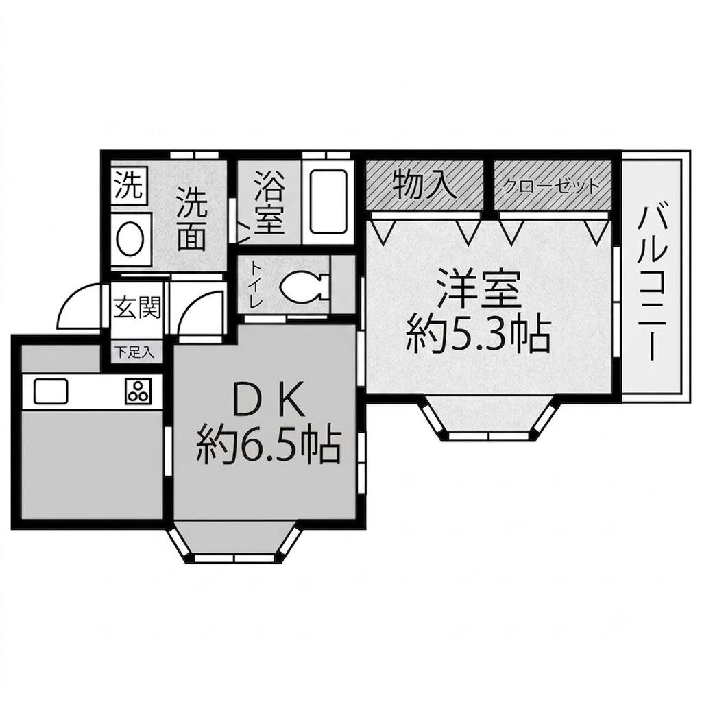 河村マンション(1DK/2階)の間取り写真