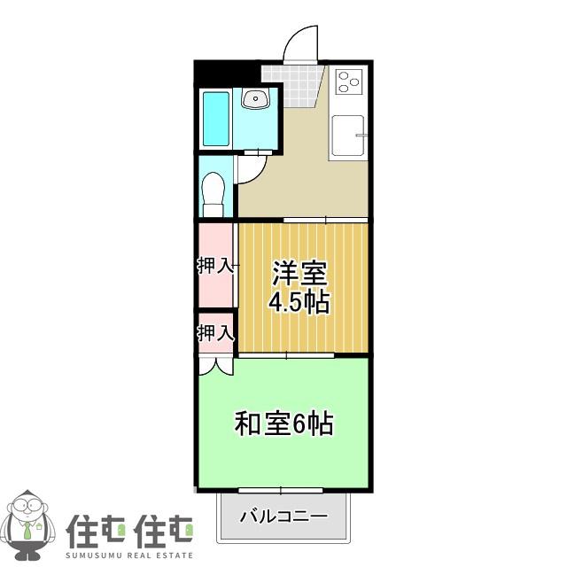 パークハイム成田B(2K/2階)の間取り写真
