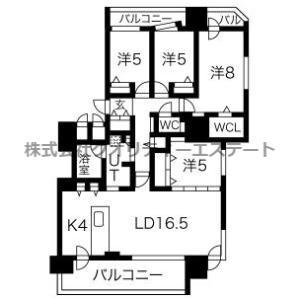 ル・ケレス宮の沢ザ・フロント(4LDK/12階)の間取り写真