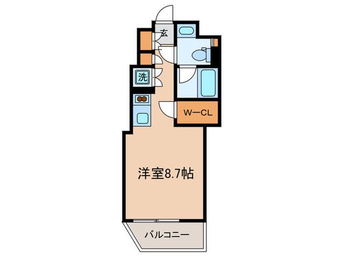 カスタリア目黒長者丸(ワンルーム/3階)の間取り写真