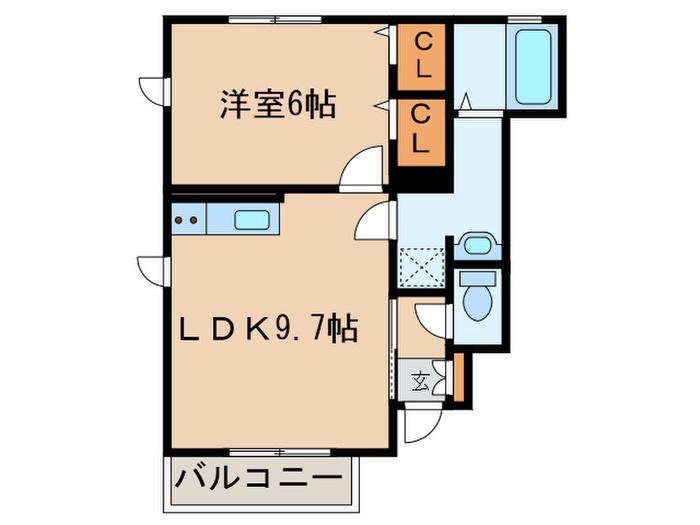 サニーウェル砧(1LDK/1階)の間取り写真
