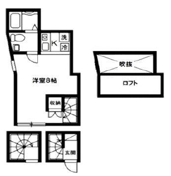 CASADIA上石神井(1K/3階)の間取り写真