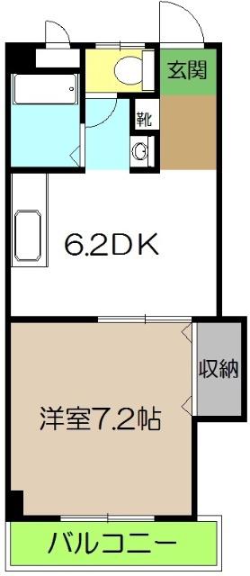 アルファイン高知(1DK/3階)の間取り写真