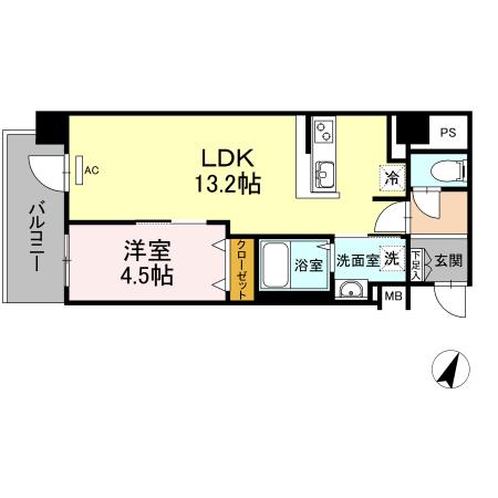 アルカンシエル(1LDK/3階)の間取り写真