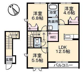 サン・フェリーチェ I棟(3LDK/2階)の間取り写真