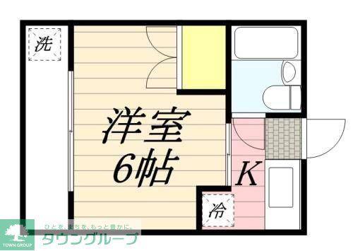 サンアベニュー師岡(1K/2階)の間取り写真