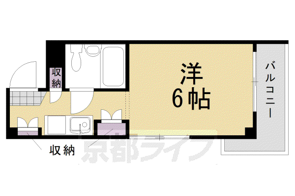 フレグランス桂(1K/2階)の間取り写真