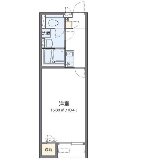 クレイノ木屋(1K/1階)の間取り写真