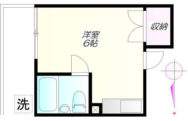 ホーメルツカサ(ワンルーム/2階)の間取り写真