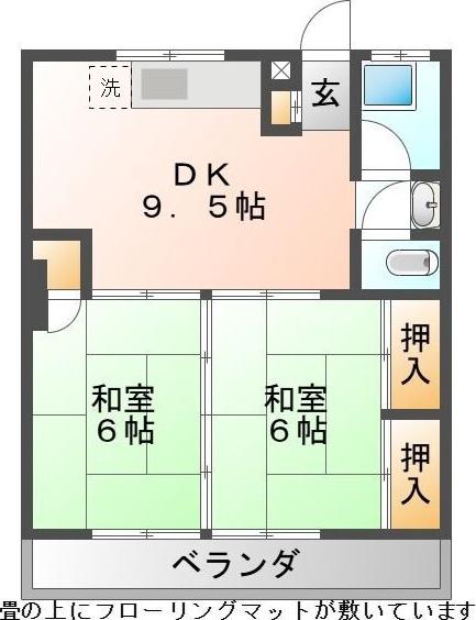 大誠第2ビル(2DK/3階)の間取り写真