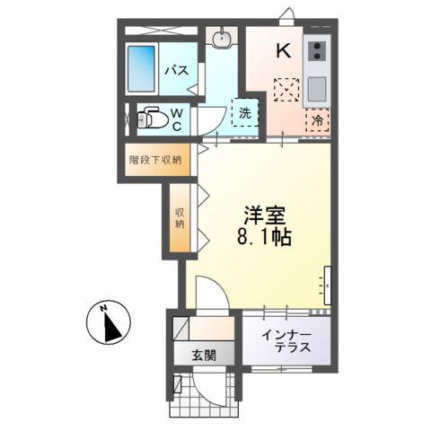 水戸市大塚町字糀内 アパート(1K/1階)の間取り写真