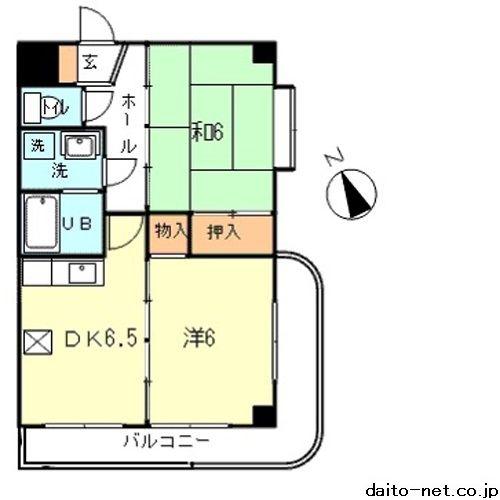 メゾンドコラール(2DK/3階)の間取り写真