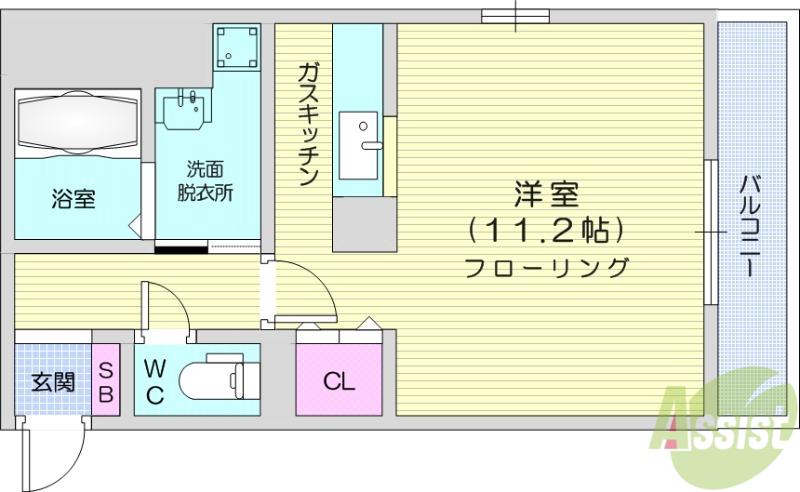KT NET 21(1DK/4階)の間取り写真