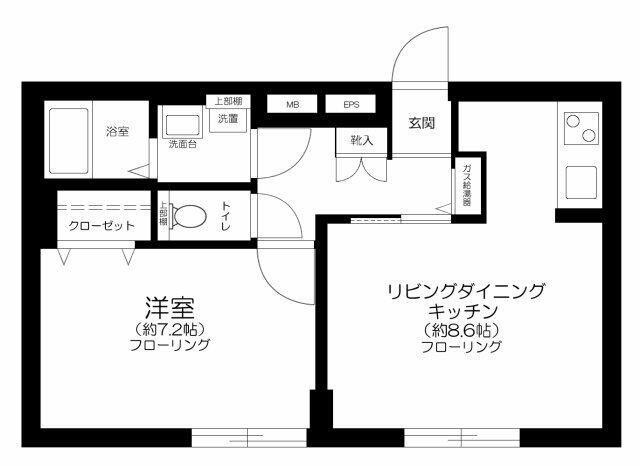 TOGGLE護国寺(1LDK/3階)の間取り写真