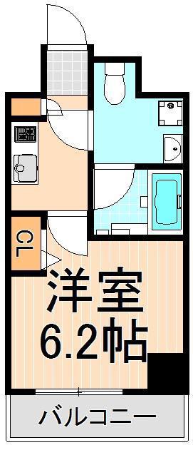 メインステージ千住中居町(1K/2階)の間取り写真