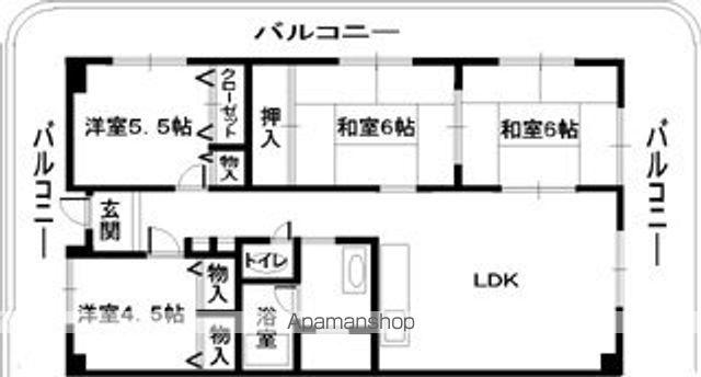 岸和田コーポラス1号棟(4LDK/6階)の間取り写真