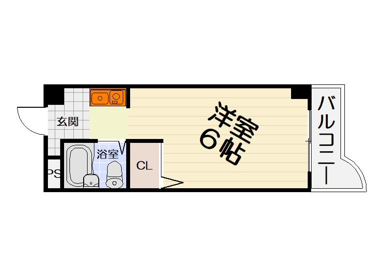 シャルマン芳春(1K/3階)の間取り写真