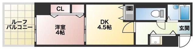 ARK-M(1DK/6階)の間取り写真