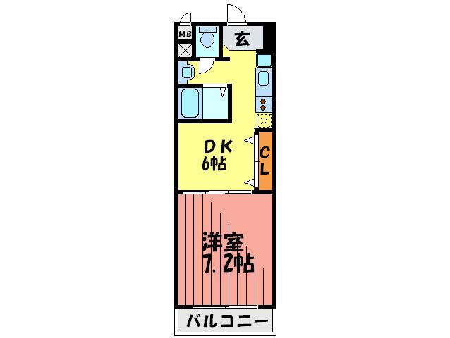 ヴェール・カステージュ(1DK/3階)の間取り写真