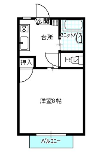 ソレイユ A(1K/2階)の間取り写真