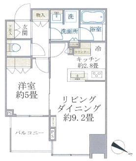 大崎ウエストシティタワーズ(1LDK/17階)の間取り写真