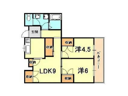 昭和レジデンス(2LDK/3階)の間取り写真