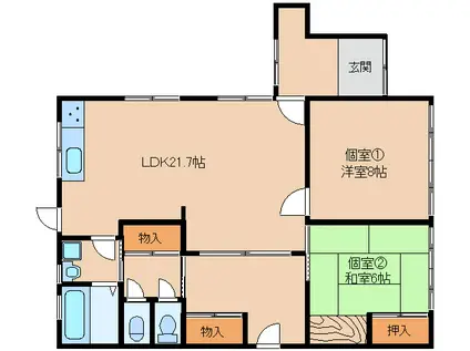 シェアハウスイーストロード(ワンルーム/1階)の間取り写真