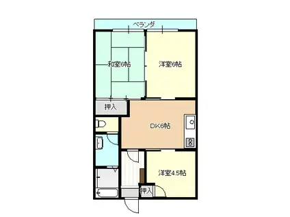 ハイツブルーメ(3DK/2階)の間取り写真