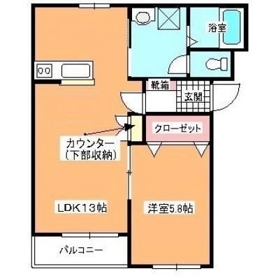 グランメールIII(1LDK/4階)の間取り写真