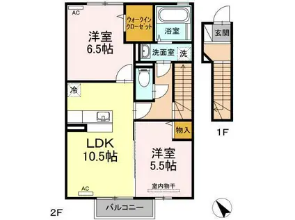 センチュリーTSC(2LDK/2階)の間取り写真