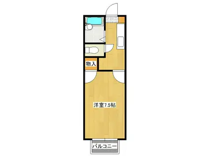 コーポアルファ(1K/1階)の間取り写真