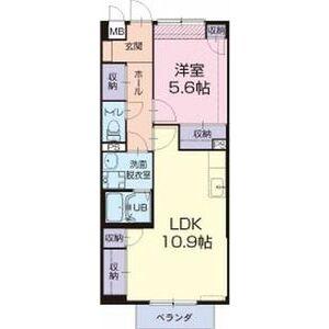 アリーナ(1LDK/2階)の間取り写真