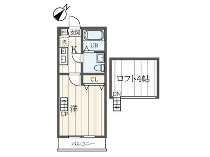 ソリッド屏風浦弐番館(1K/2階)の間取り写真