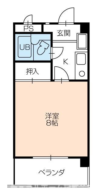 アーバンライフ豊橋(1K/2階)の間取り写真