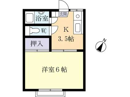 メゾン千代田(1K/2階)の間取り写真