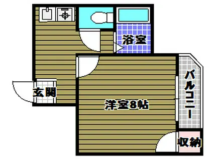 川辺ビル(1K/2階)の間取り写真