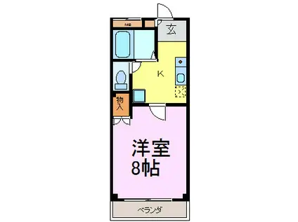 エトワールK(1K/3階)の間取り写真