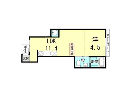 OHGIソラノマ(ワンルーム/1階)の間取り写真